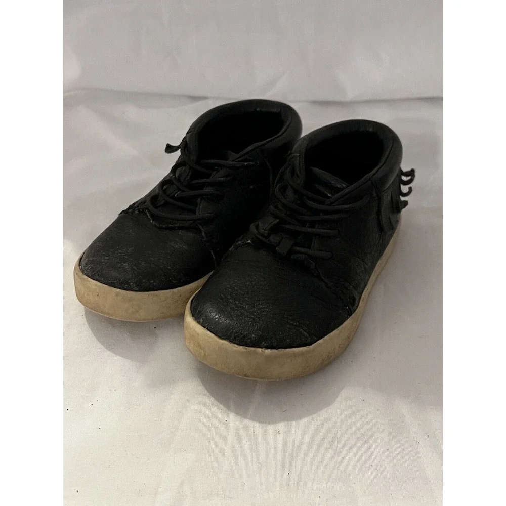 Freshly Picked Girls Black‎ Sneakers Shoes Fringe Leather Size 7